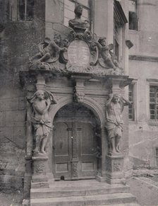 Baroque portal with atlantes (telamons), Rothenburg ob der Tauber, 1890-1900. Creator: Unknown.