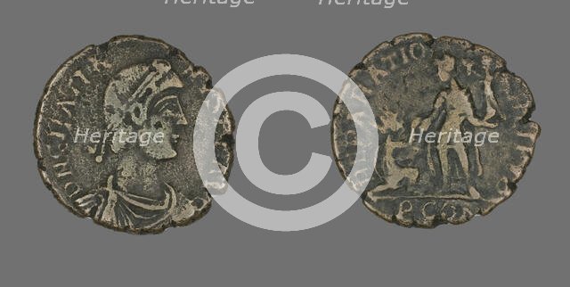 Coin Portraying Emperor Gratian, 367-383. Creator: Unknown.