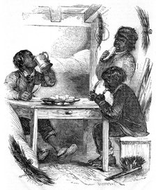 Boy chimney sweeps eating their evening meal, 1861. Artist: Unknown