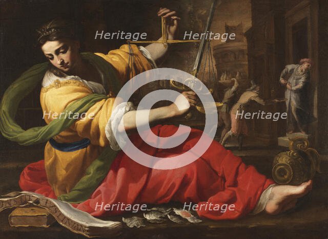 Allegory of Justice (Iustitia), 1656. Creator: Bernardino Mei.