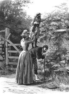 ''Blackberrying in a Devonshire Lane', 1891. Creator: Frank Dadd.