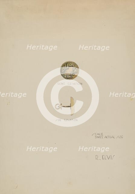 Earring, c. 1936. Creator: Roberta Elvis.