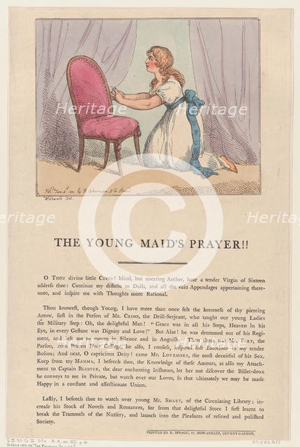 The Young Maid's Prayer!!, June 4, 1801., June 4, 1801. Creator: Thomas Rowlandson.