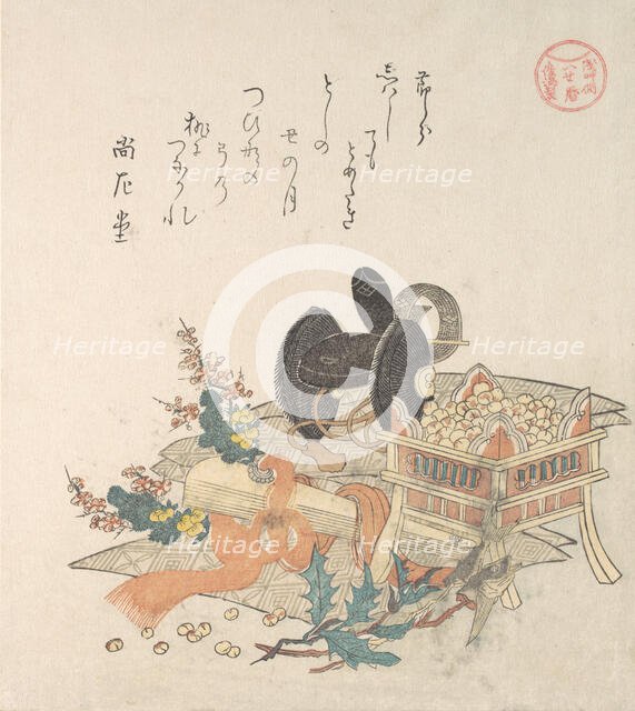 “Beans for Tossing During Setsubun Exorcism Ceremony,”..., 1810s. Creator: Kubo Shunman.