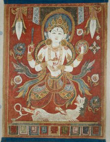 Double-Sided Painted Banner (Paubha) with God Shiva and Goddess Durga, 16th/17th century. Creator: Unknown.