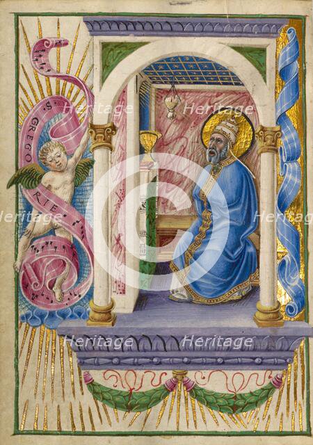 Saint Gregory; Gualenghi-d'Este Hours, about 1469. Creator: Taddeo Crivelli.