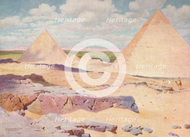 'The Pyramids of Gizeh from the Desert', c1880, (1904). Artist: Robert George Talbot Kelly.