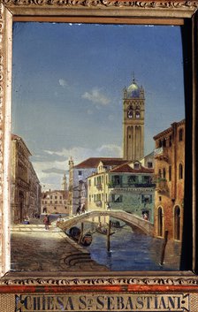 'The Church of San Sebastiano', 19th century.  Artist: Victor Adam