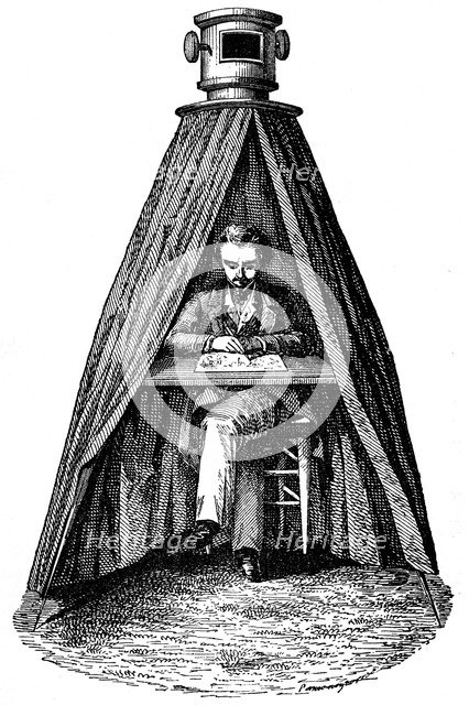 Camera obscura, 1855. Artist: Anon