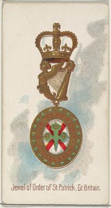 Jewel of the Order of St. Patrick, Great Britain, from the World's Decorations series (N30..., 1890. Creator: Allen & Ginter.