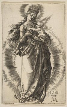 Virgin on a Crescent with a Starry Crown, 1508. Creator: Albrecht Durer.