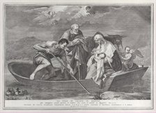 The flight into Egypt, with the Holy Family in a boat, 1730-50. Creator: Pietro Monaco.
