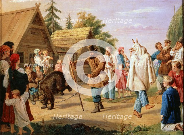 'Buffoons in a Village', 1857.  Artist: Francois Nicolas Riss