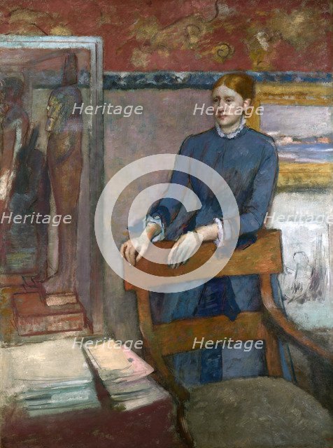 Hélène Rouart in her Father's Study, c. 1886. Artist: Degas, Edgar (1834-1917)