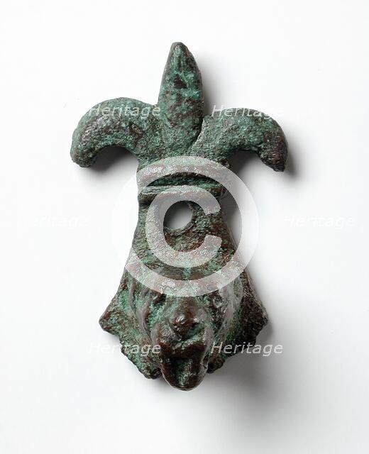 Decorative Element with Fleur de Lis and Lion's Head, Roman Period (30 BCE-395 CE) or later. Creator: Unknown.