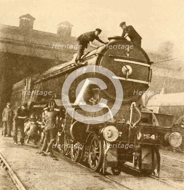 'A Wash and Brush Up for the "Flying Scotsman".', c1930. Creator: Unknown.