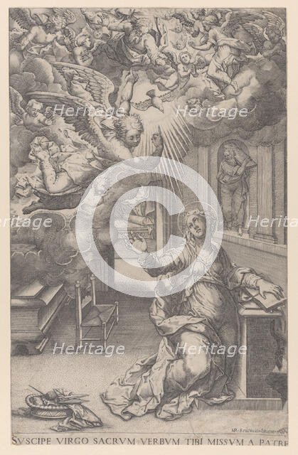 The Annunciation, 1571. Creator: Mario Cartaro.