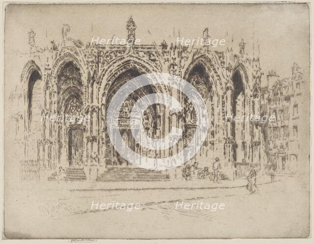 Porch of San Maclou, Rouen, 1907. Creator: Joseph Pennell.