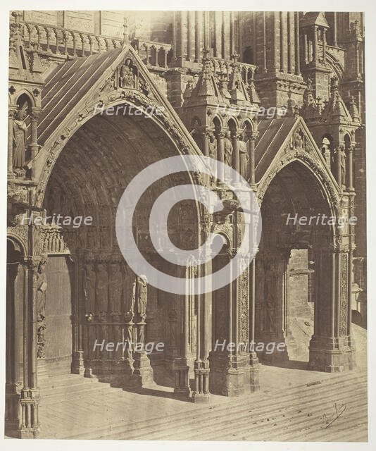 Chartres Cathedral, South Transept, Central and Side Portals, 1854/57. Creators: Bisson Frères, Louis-Auguste Bisson, Auguste-Rosalie Bisson.