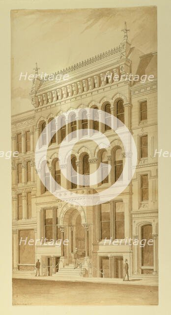 Lenox Building, Chicago, Illinois, Perspective, 1872. Creator: Carter Drake and Wight.