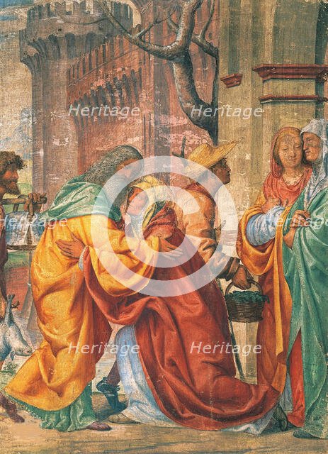 Meeting of Saints Joachim and Anne at the Golden Gate, c. 1520. Creator: Luini, Bernardino (ca. 1480-1532).