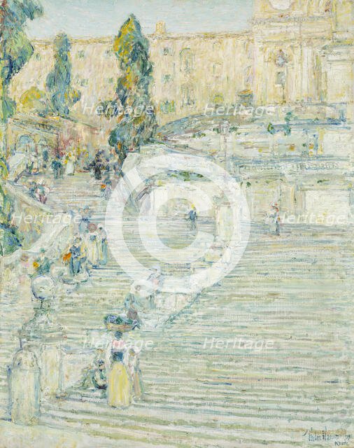 The Spanish Stairs, Rome (image 1 of 3), 1897. Creator: Frederick Childe Hassam.