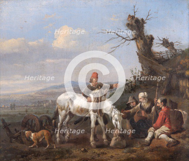 'Landscape with Travellers Resting', 17th century. Artist: Johannes Lingelbach.