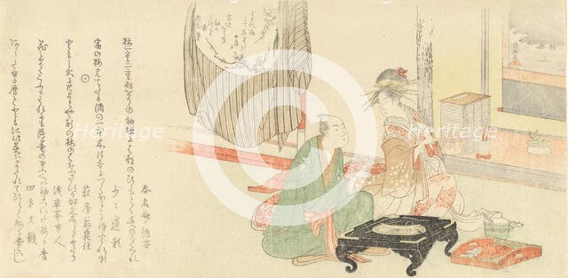 Courtesan with Client before a Tokonoma Alcove, 1798. Creator: Kubo Shunman.