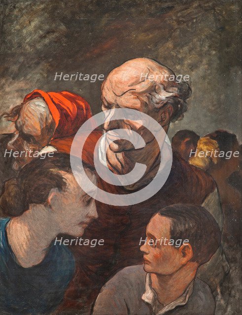Family On The Barricades. Artist: Daumier, Honoré (1808-1879)