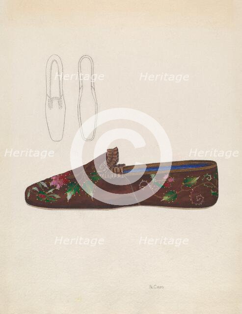 Woman's Slipper, c. 1936. Creator: Nancy Crimi.