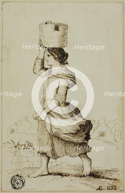 Girl of Claddagh or Fishing Suburb, Galway, 1855. Creator: A. Bradstreet.