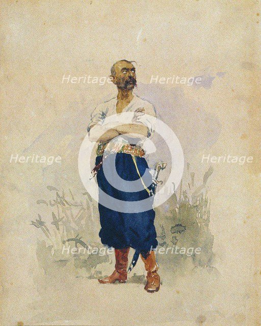 A Zaporozhian. Artist: Repin, Ilya Yefimovich (1844-1930)