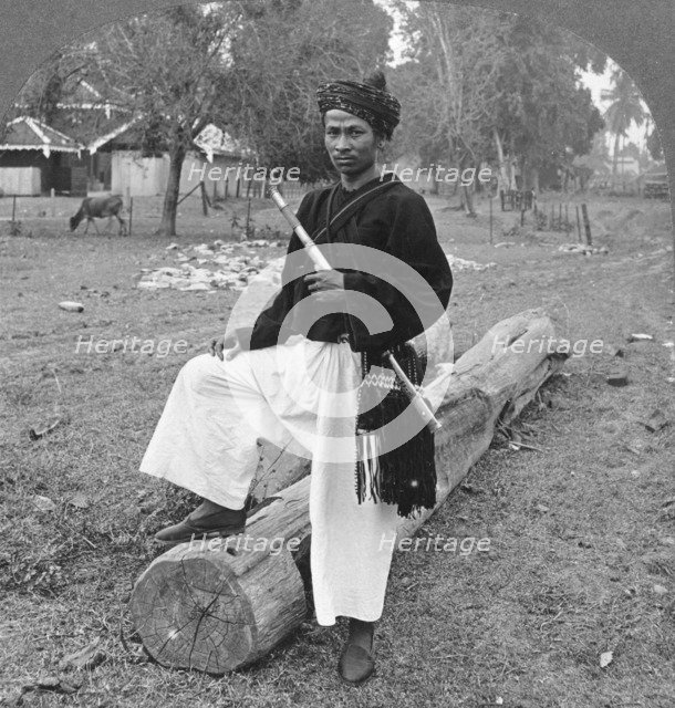 Man of the Kachin Tribe, Upper Burma, 1908. Artist: Stereo Travel Co