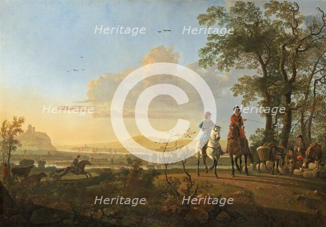 Horsemen and Herdsmen with Cattle, 1655/1660. Creator: Aelbert Cuyp.