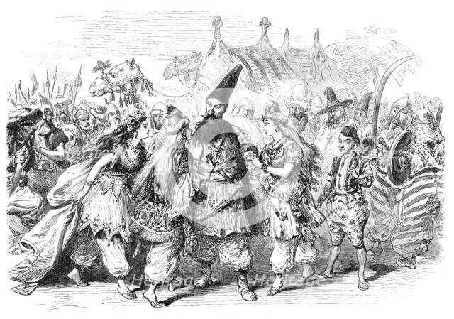 Christmas Pantomimes and Burlesques: scene from "Beauty and the Beast" at Drury-Lane Theatre, 1870. Creator: Unknown.