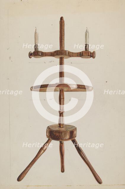 Cobbler's Table with Candle Stand, c. 1936. Creator: Ella Josephine Sterling.