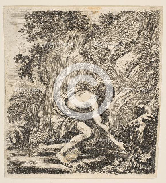 St. John the Baptist Drawing Water from a Spring, ca. 1649. Creator: Stefano della Bella.