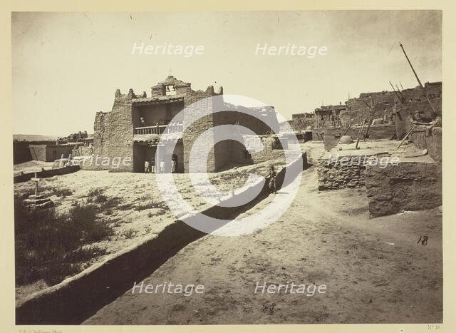 Old Mission Church, Zuni Pueblo, N.M. View from the Plaza, 1873. Creator: Tim O'Sullivan.