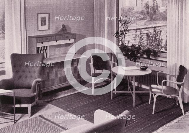 'Living-room furniture by Carl-Axel Acking, made by A.B. Svenska Mobelfabrikerna', 1949. Creator: Unknown.
