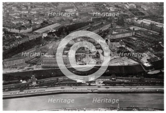 Aerial view of the Kremlin, Moscow, USSR, from a Zeppelin, 1930 (1933). Artist: Unknown