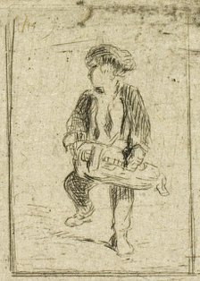 Hurdy-Gurdy Player, c. 1843. Creator: Charles Emile Jacque.
