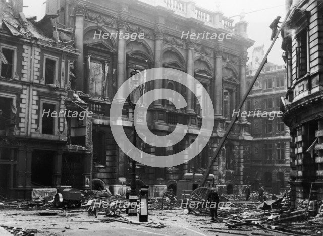 Carpenters' Hall bomb damage, London, 1941. Artist: Unknown