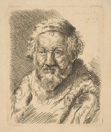 Bust of an Old Man in a Coat and Fur Collar (copy).n.d. Creator: Workshop of Rembrandt (Rembrandt van Rijn) (Dutch, Leiden 1606-1669 Amsterdam).