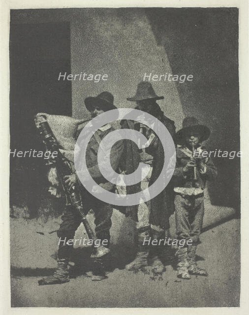 Street Musicians Standing, c. 1855, printed 1982. Creator: Charles Nègre.