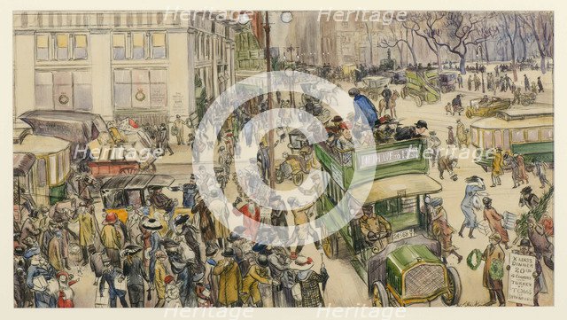 Christmas Shoppers, Madison Square, 1912. Artist: Glackens, William James (1870-1938)