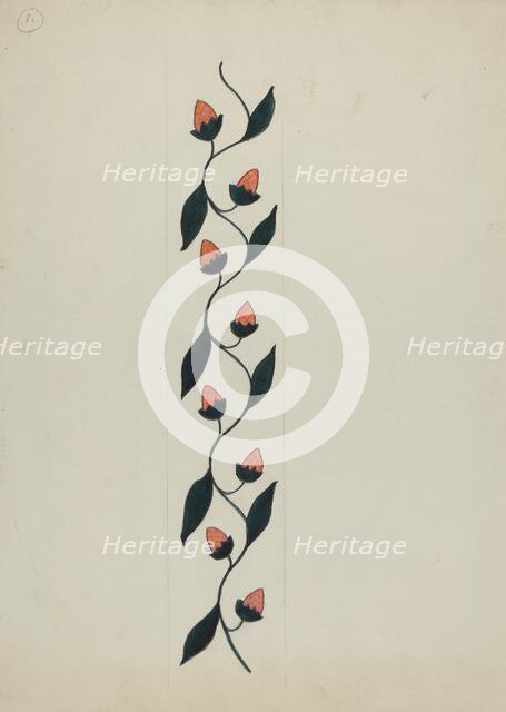 Silk Applique Quilt, c. 1936. Creator: Mildred Prince.