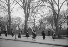 Woman Suffrage - Pickets at White House, 1917. Creator: Harris & Ewing.