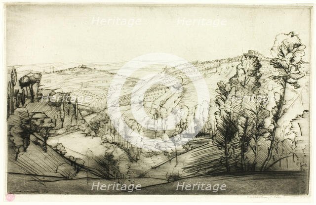 Fields of San Gimignano, 1909. Creator: Donald Shaw MacLaughlan.