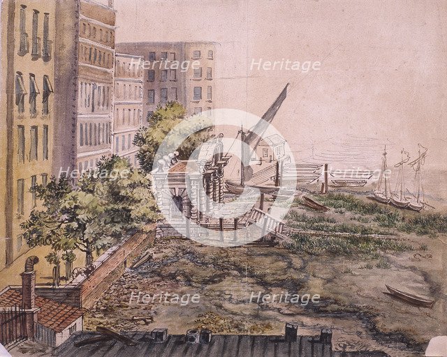 View of York Stairs, Westminster, 1809. Artist: Anon