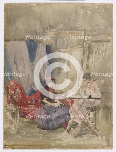 Note in Pink and Purple - The Studio, 1883-1884. Creator: James Abbott McNeill Whistler.